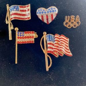 Set of flag/USA pins